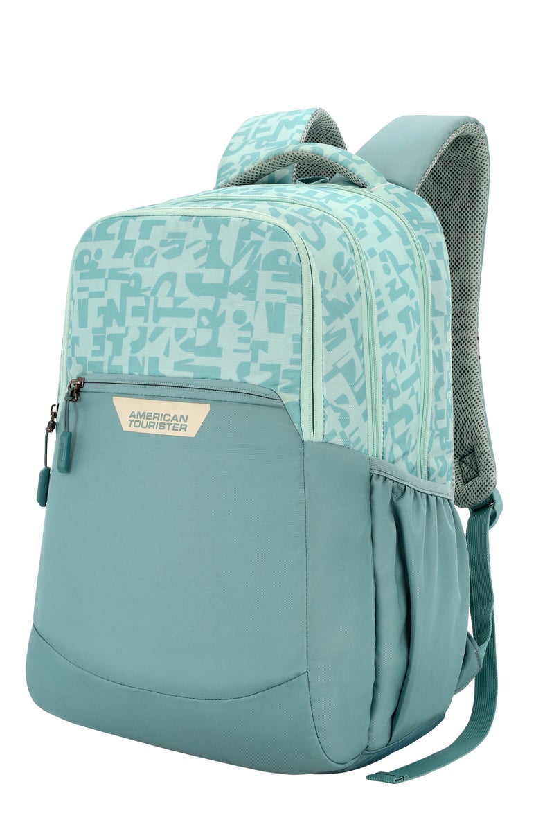 Alden Backpack Polyester 32L Capacity, Aqua + Pink|Spacious Interior|Water Repellent Material|Ergo Back & Shoulder|Adjustable Strap - 1 Year International Warranty