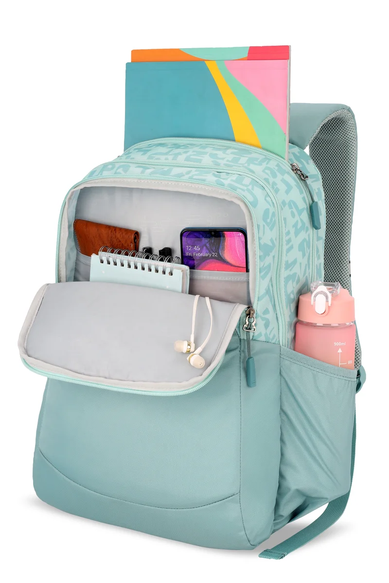 AMERICAN TOURISTER Alden Backpack Polyester 32L Capacity, Aqua + Pink|Spacious Interior|Water Repellent Material|Ergo Back & Shoulder|Adjustable Strap - 1 Year International Warranty