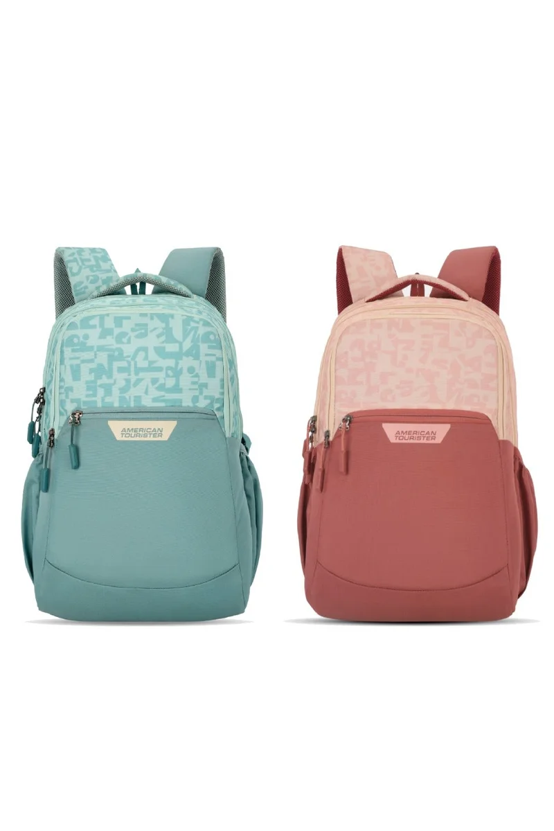 Alden 15.6" Laptop Backpack Polyester 32L Capacity, Aqua/Pink|Spacious Interior|Water Repellent Material|Ergo Back & Shoulder|Adjustable Strap - 1 Year International Warranty