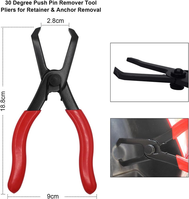 TOOLEAGUE Fuel Line Pliers Set 6Pcs, Hose Remover, 9" Fuel Filter Caliper, Hose Pipe Clamp Clip, Flat Hose Clamp Plier, 30 Degree Disconnect Pliers Set for Auto Maintenance with Storage Case - Image 2