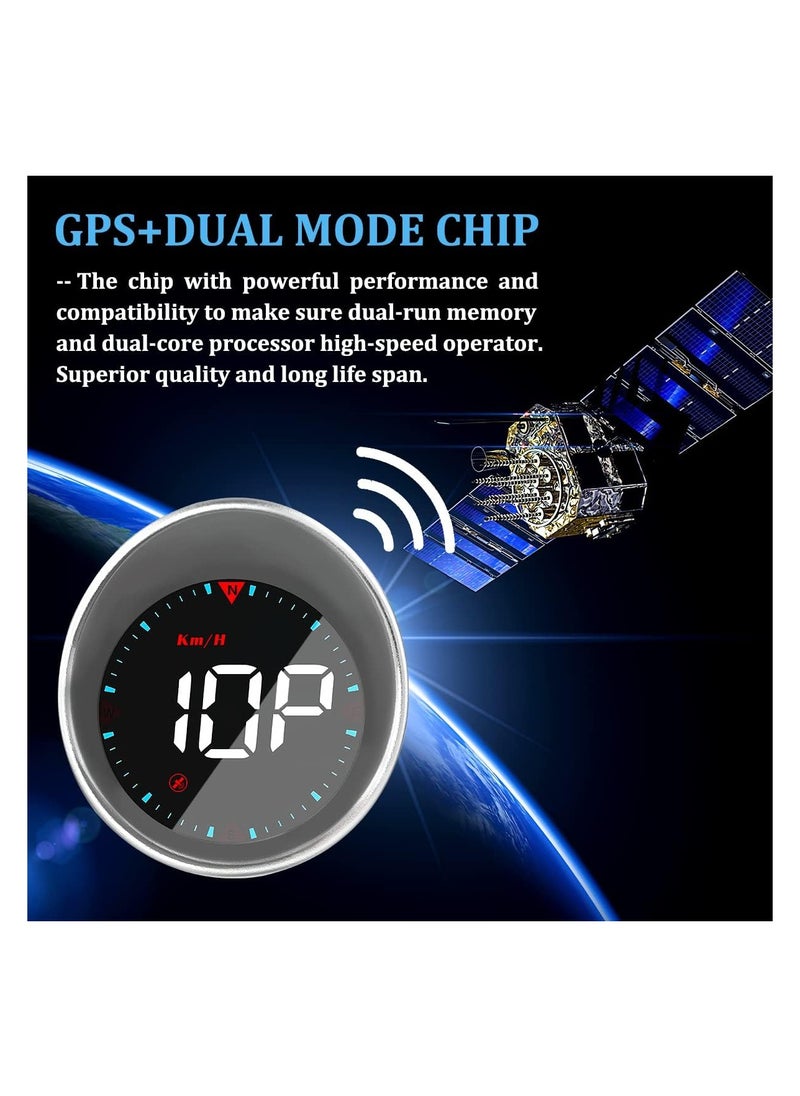 SHEZA STAR - Auto Car HUD Head Up Display KMH & MPH Digital GPS Smart Speedometer with OverSpeed Alarm Fatigue Driving Warning, Navigation Compass, 2.4'' LCD Screen, USB Plug & Play, for All Vehicle - Image 1