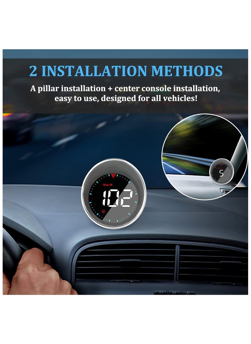 SHEZA STAR - Auto Car HUD Head Up Display KMH & MPH Digital GPS Smart Speedometer with OverSpeed Alarm Fatigue Driving Warning, Navigation Compass, 2.4'' LCD Screen, USB Plug & Play, for All Vehicle - Image 1