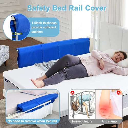 NEAUDE Bed Rail Covers for Hospital Bed Bumper Pads Medical Foam Padding Bumpers Bedside Pad for Elderly Adults Seniors Bed Side Protection Safety Rail Guard Bedrail Bumper(48"x12") - Image 4