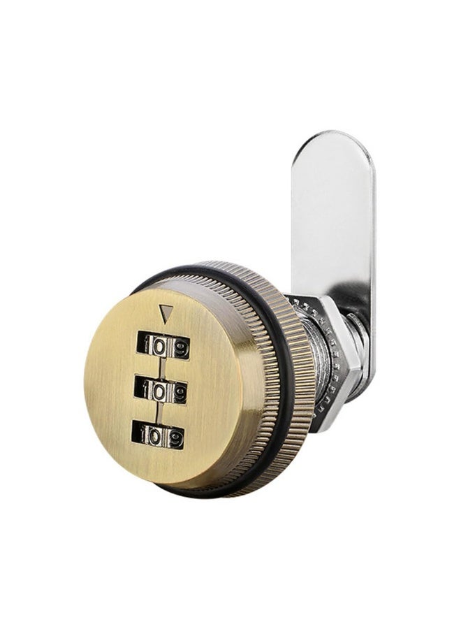 JZS Cabinet Cam Lock,3 Digit Password Coded Cabinet Drawer Lock Security Locks for Dressing Locker Drawer Letter Box,25mm,Bronze - Image 1