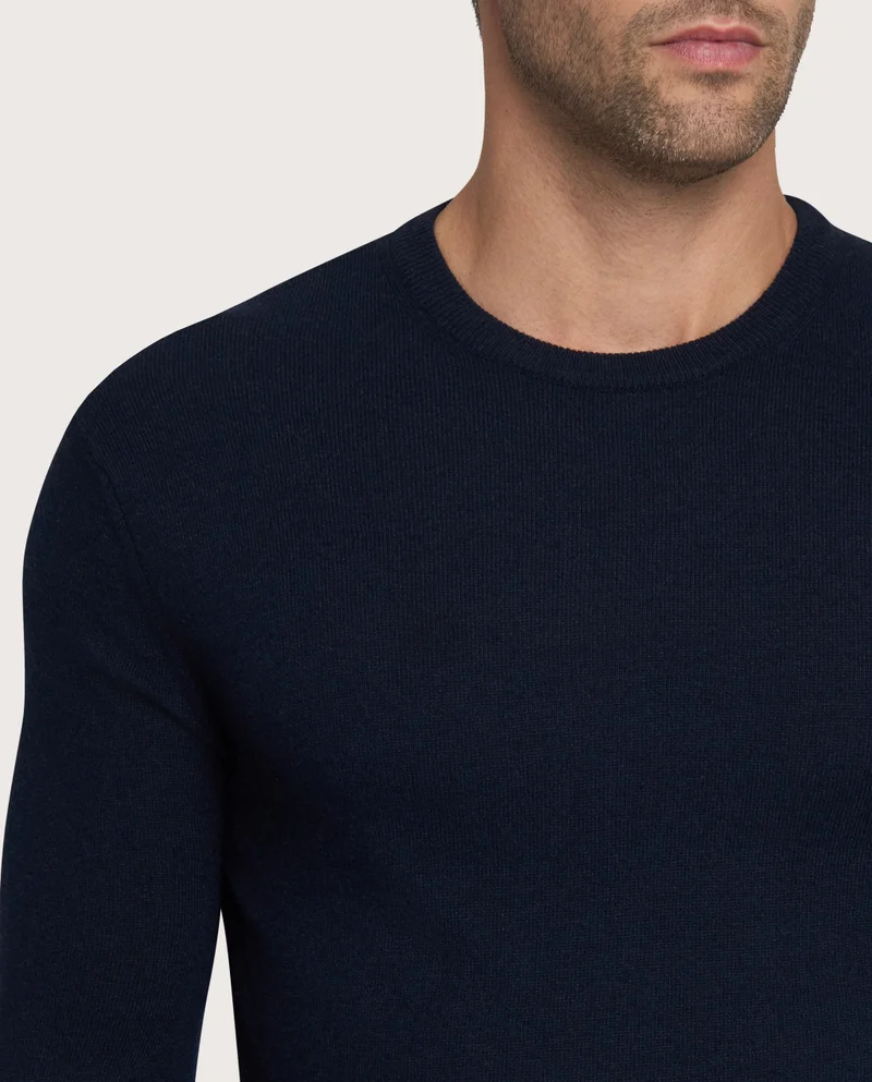 كاميتشسما Vesuvio Dark Blue Cashmere Blend Crew Neck Jumper