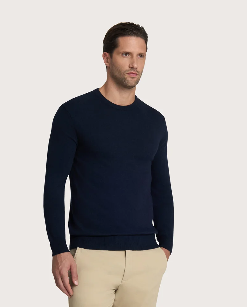 كاميتشسما Vesuvio Dark Blue Cashmere Blend Crew Neck Jumper