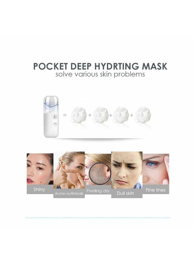 GIVERARE - Nano Facial Steamer, Handy Mini Mister, USB Rechargeable Mist Sprayer, 30ml Visual Water Tank Moisturizing&Hydrating for Face, Daily Makeup, Skin Care, Eyelash Extensions-White - Image 1
