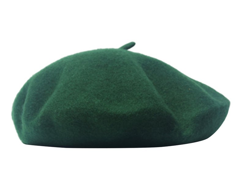 AIYUE Women Men French Beret Wool Warm Beanie Hat Solid Color Artist Painter Fancy Dress Costumes Black/Army Green - Image 2