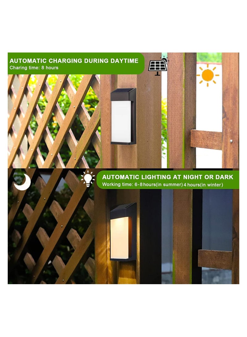 GGEROU Solar Fence Lights,Solar Deck Lights,Wall Sconce Lighting Porch Light， Auto On/Off Waterproof Solar Outdoor Lights for Wall Fence Patio Post Yard Porch - Image 2