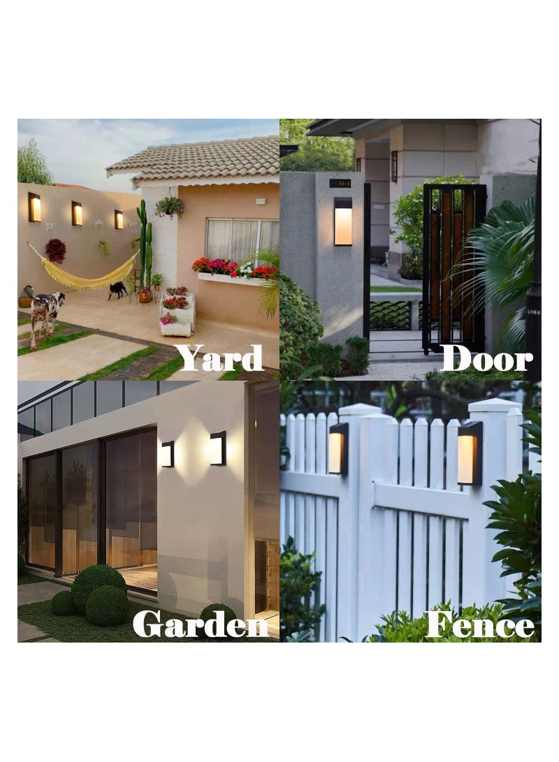 GGEROU Solar Fence Lights,Solar Deck Lights,Wall Sconce Lighting Porch Light， Auto On/Off Waterproof Solar Outdoor Lights for Wall Fence Patio Post Yard Porch - Image 4