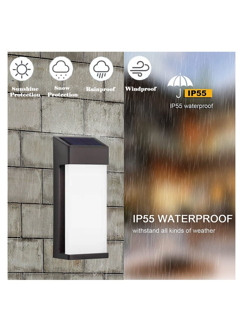 GGEROU Solar Fence Lights,Solar Deck Lights,Wall Sconce Lighting Porch Light， Auto On/Off Waterproof Solar Outdoor Lights for Wall Fence Patio Post Yard Porch - Image 3