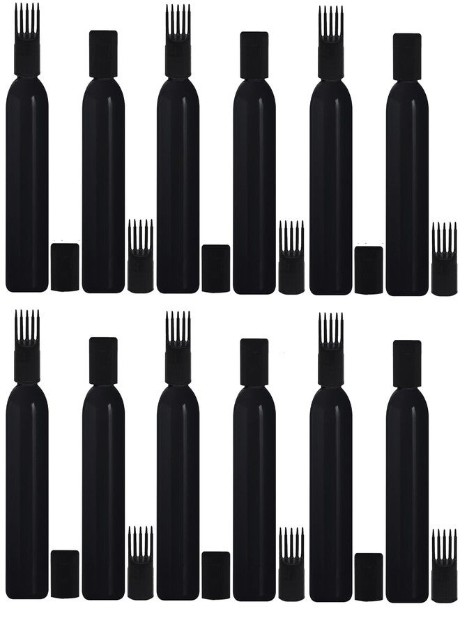 زجاجة ماديا لتطبيق زيت الشعر والشامبو والأدوية، زجاجة لتطبيق الزيت على فروة الرأس والجسم، زجاجة تطبيق زيت الشعر 100 مل، زجاجة سوداء بغطاء أسود، عبوة من 12 قطعة - Image 1