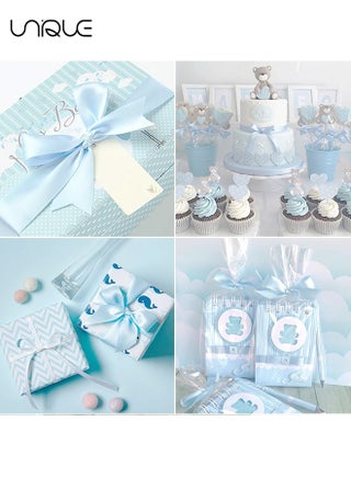 Light Blue Satin Ribbon, 1-1/2 Inches x 25 Yards Fabric Satin Ribbon for Gift Wrapping, Crafts, Hair Bows Making, Wreath, Wedding Party Decoration and Other Sewing Projects - view 4