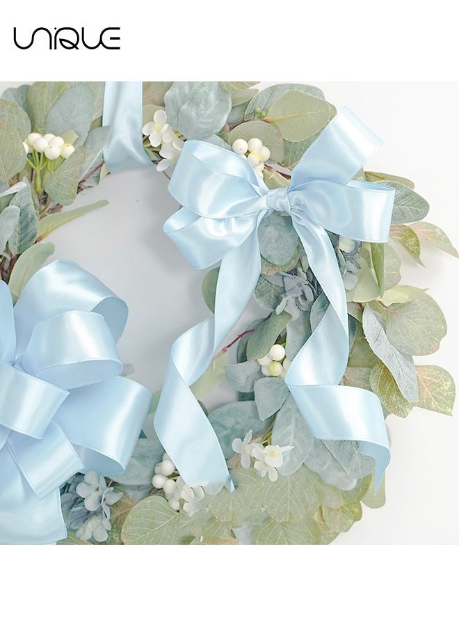 Unique - Light Blue Satin Ribbon, 1-1/2 Inches x 25 Yards Fabric Satin Ribbon for Gift Wrapping, Crafts, Hair Bows Making, Wreath, Wedding Party Decoration and Other Sewing Projects - Image 1