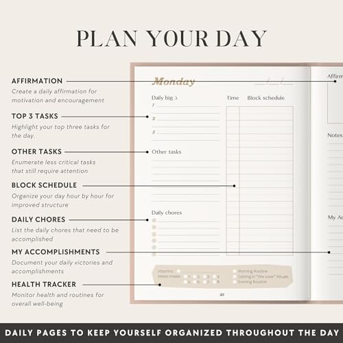 epic self The ADHD Planner for Adults - Undated Daily & Weekly ADHD Journal for Disorganized People, 90 Days - Habit Tracker, Record Emotions & Mood - Academic Goals - Structure & Focus for Adults Brains - Image 3