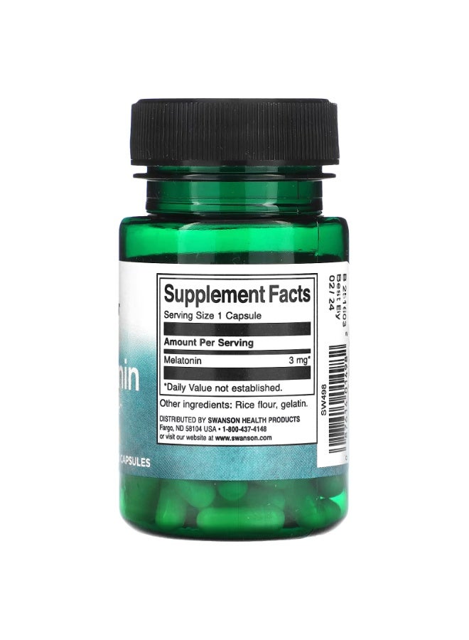 SWANSON Vitamins, Melatonin, 3 mg, 60 Vegan Capsules - Image 2
