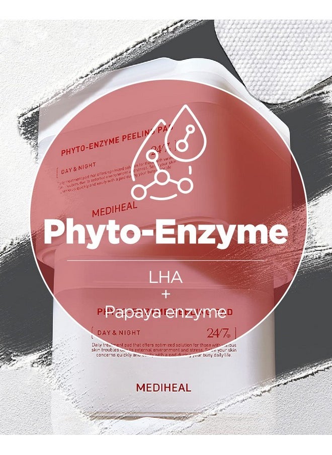 MEDIHEAL Phyto Enzyme Peeling Pad Vegan Face Resurfacing Gauze Pads With Lha & Papaya Enzym Pore Tightening Pads To Control Sebum Exfoliating Pads For Dead Skin Cells 90 Pads  - Image 3