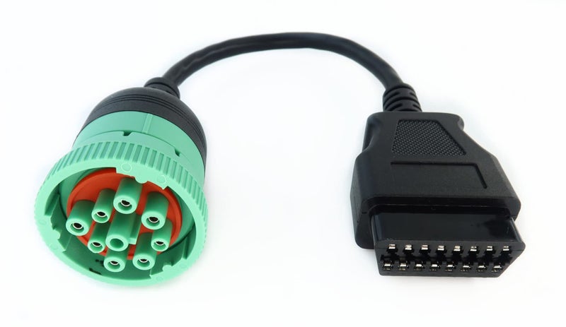 MITOB Green Type 2 J1939 Male to 16pin OBD2 Female Cable 16pin to 9pin J1939 Adapter Cable - Image 1