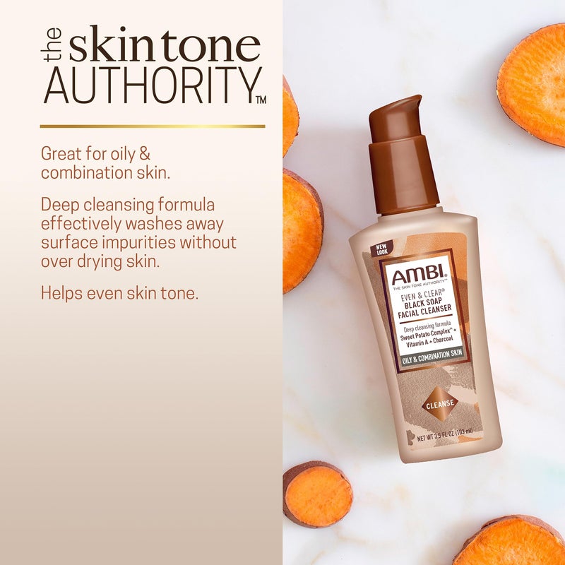 Ambi Even & Clear Purifying Charcoal Black Soap Facial Cleanser With Nutrient Rich Sweet Potato Complex | Helps Even Skin Tone | 3.5 Ounce - Image 4