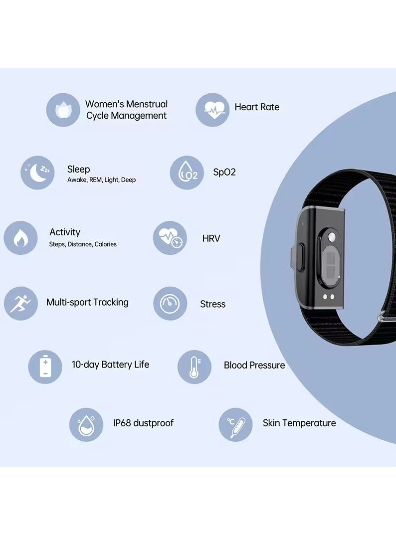 J-Stylelife Smart Bracelet Heart Rate Pressure Oxygen Monitor Pedometer Sport Fitness Activity Sleep & Temperature Smart Tracker Waterproof Step Counter Men Women Electronic Bracelet 2208A  (Black) - Image 2