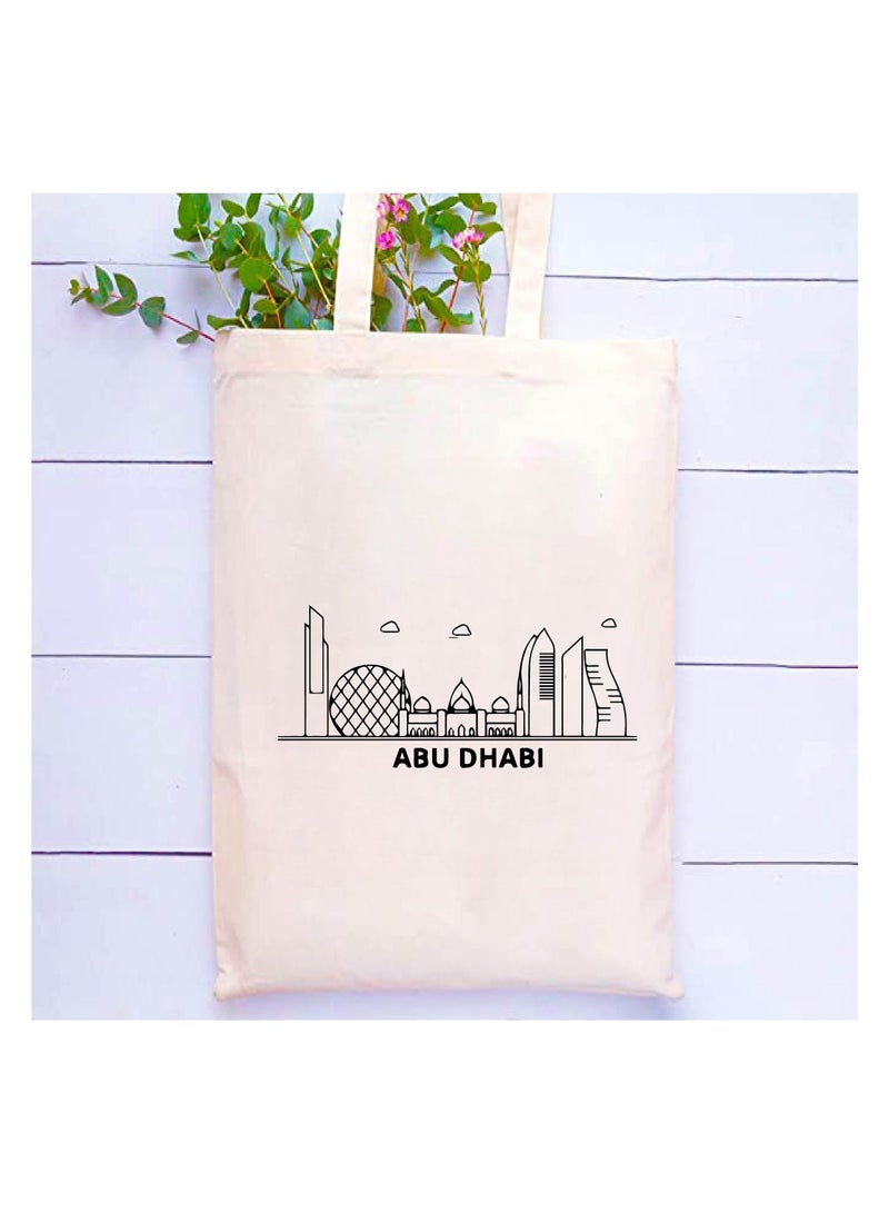 Cotton Tote Bag with Abu Dhabi Design - Eco-Friendly Souvenir and Travel Accessory - Great Gift and Travel Companion - Perfect for Shopping and Everyday Use - Image 2