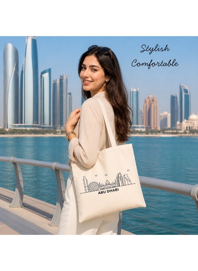 Cotton Tote Bag with Abu Dhabi Design - Eco-Friendly Souvenir and Travel Accessory - Great Gift and Travel Companion - Perfect for Shopping and Everyday Use - Image 2