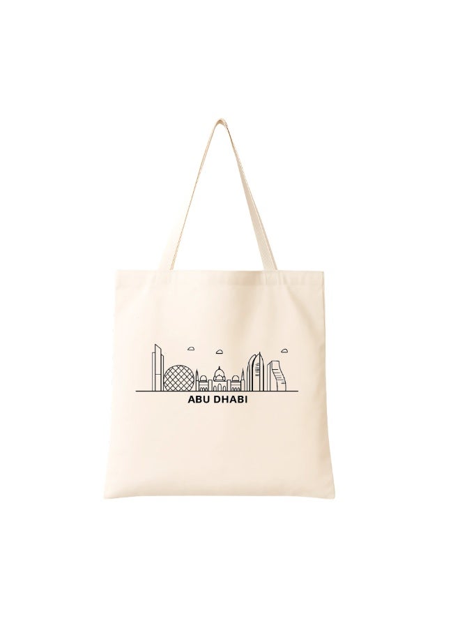 Cotton Tote Bag with Abu Dhabi Design - Eco-Friendly Souvenir and Travel Accessory - Great Gift and Travel Companion - Perfect for Shopping and Everyday Use - Image 1