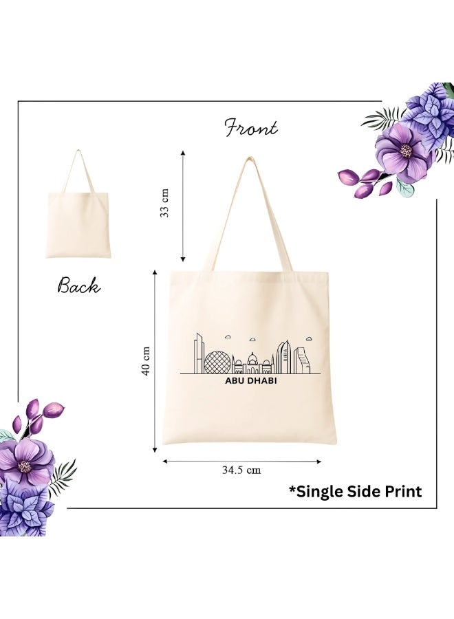 Cotton Tote Bag with Abu Dhabi Design - Eco-Friendly Souvenir and Travel Accessory - Great Gift and Travel Companion - Perfect for Shopping and Everyday Use - Image 4