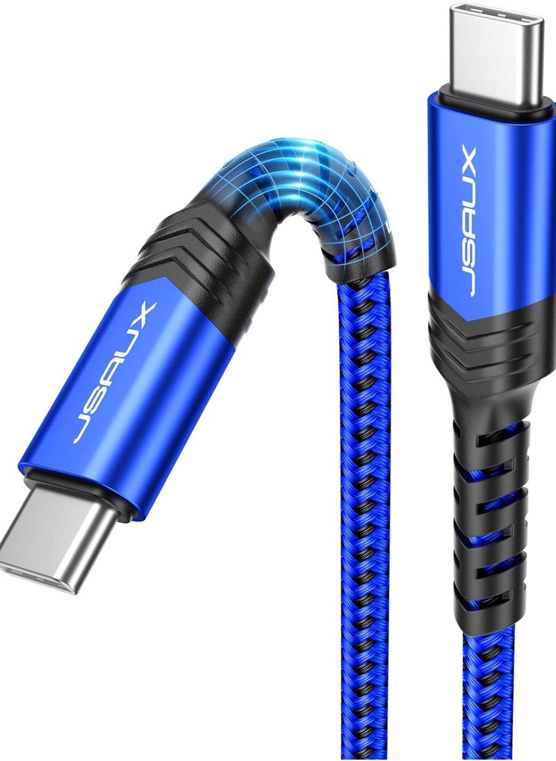 JSAUX - 100W 5A USB-C to USB-C Fast Charging Cable - data cable (3.3ft/1M), Blue - Image 1