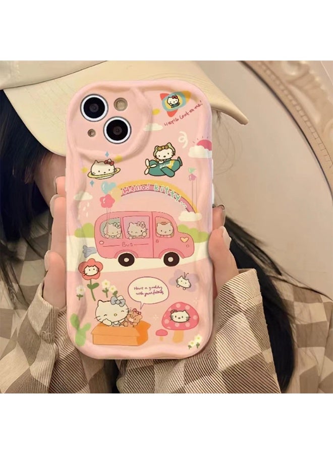 NIBEMINENT غطاء حماية من TPU لآيفون 16 برو ماكس على شكل قطة صغيرة الربيع