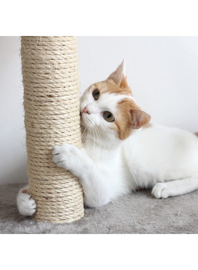 PETMAKER Cat Scratching Post - 3 Scratcher Posts with Carpeted Scratch Pad Base and Perch - Furniture Scratching Deterrent for Indoor Cats by PETMAKER (Gray) - Image 3