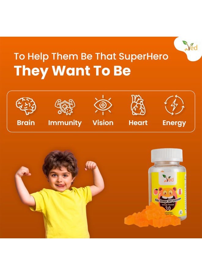 Ved Kids Omega 3 6 9 Gummies for Omega 3 6 9 Dietary Supplements, Energy and Immune System - Vegan - 15 Day Supply, 30 Chewable Vitamin Gummies for Kids. (15 Day Supply) - Image 3