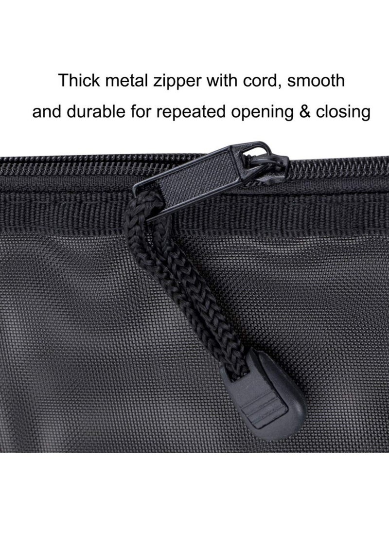 HRX Package HRX Package Nylon Mesh Cosmetic Zipper Bags, 6PCS Black Makeup Pouches Travel Organizer Case for Purse Diaper Bag (A5 x 3pcs, A6 x 3pcs)  - Image 3