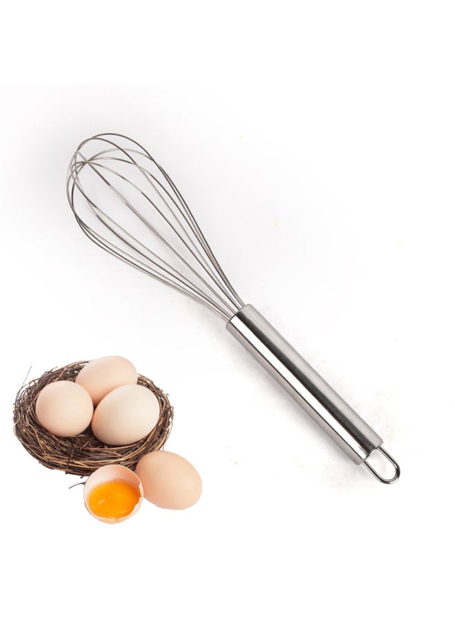 Generic - Manual Stainless Steel Egg Beater Cream Whisk Handheld Mixer Kitchen Baking Small Tool Egg Yolk Separator White Whisk-Color:Medium Spring Handle Egg Beater * No. 215 * - Image 1