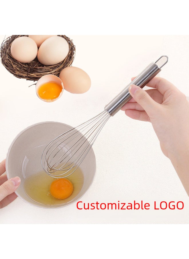 Generic - Manual Stainless Steel Egg Beater Cream Whisk Handheld Mixer Kitchen Baking Small Tool Egg Yolk Separator White Whisk-Color:Medium Spring Handle Egg Beater * No. 215 * - Image 1