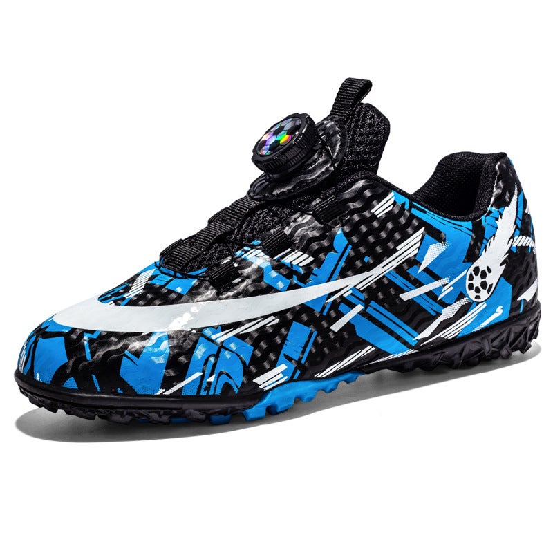 Professional Childrens Soccer Shoes Wholesale Cross-Border Training Shoes For Boys Long Spike Sneakers Womens Special Edition Blue (broken nails) 
