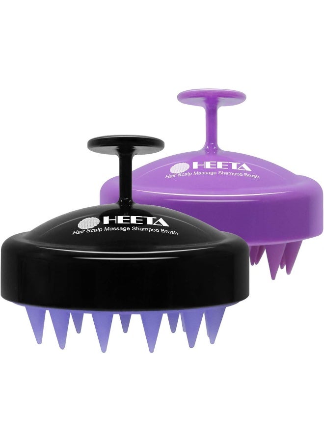 HEETA 2-Pack Hair Scalp Massager Shampoo Brush, Wet and Dry Hair Scalp Brush with Soft Rubber - Image 1