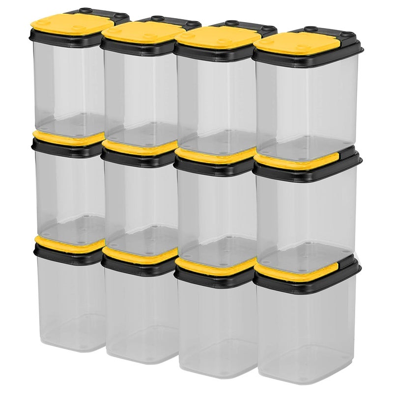 Buddeez Bits and Bolts Storage Containers - Storage Bins with Lids - Bulk Organizer for Workshop, Pantry, or Garage Supplies - 1 Quart 12 Pack - Image 1