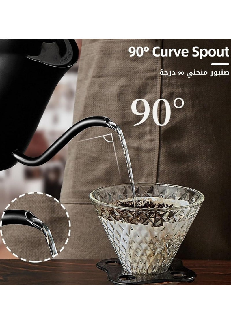 Smang Gooseneck Electric Kettle V60, 304 Stainless Steel Electric Water Kettle & Coffee Kettle with One-touch Switch, 1500W Quick Heating,1L  - Image 5