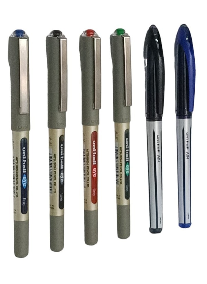 Uniball 6-Piece Liquid Ink Pen Set Multicolour  - Image 1