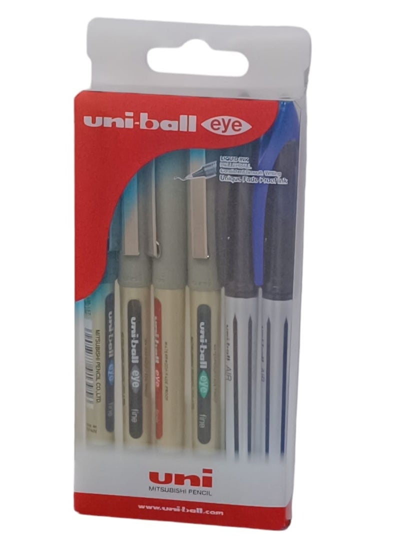 Uniball 6-Piece Liquid Ink Pen Set Multicolour  - Image 4