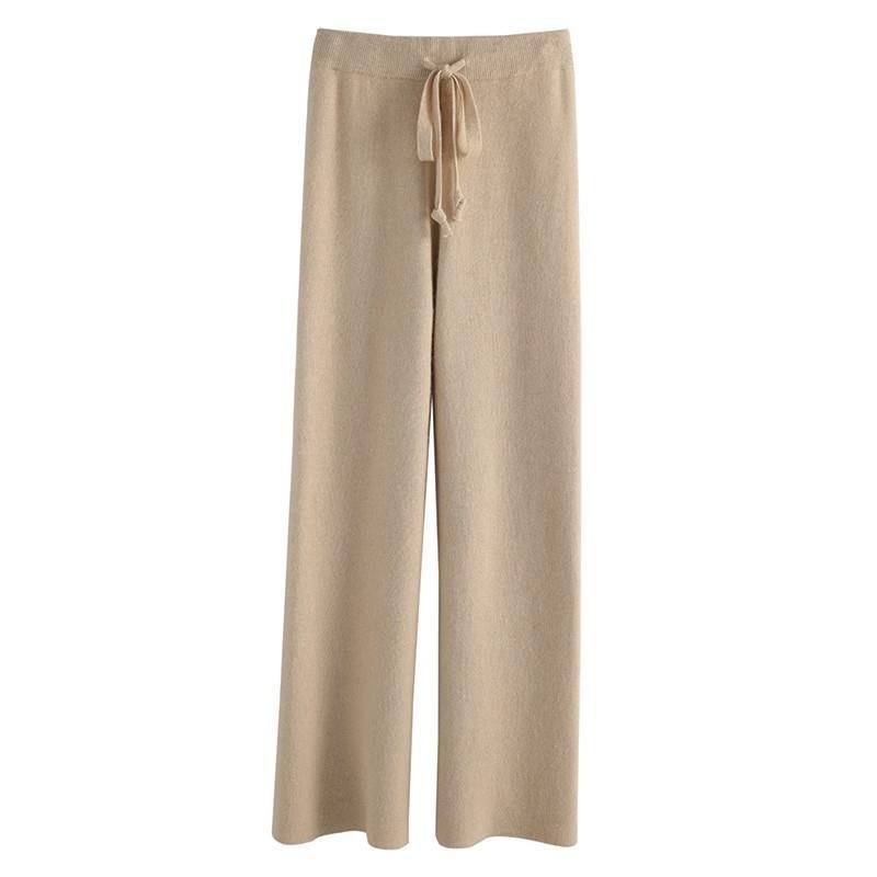 Soft Confucian Wool Pants Womens Autumn and Winter Outer Wear Dape Knitted Wide Leg Pants White Mop Pants Small Straight Cloud Pants Ben Purple - Image 2