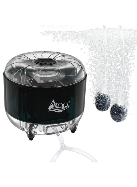 AQQA Fish Tank Air Pump,8W/12W Powerful Adjustable Aquarium Air Pumps,Ultra-Silent Oxygen Bubble Pump,for Freshwater and Saltwater,with 2 Air Stone,Air Hose,2 Check Valves (8W)