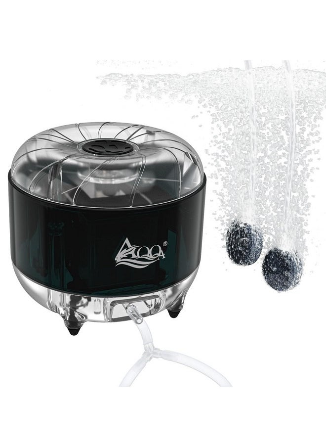 AQQA - AQQA Fish Tank Air Pump,8W/12W Powerful Adjustable Aquarium Air Pumps,Ultra-Silent Oxygen Bubble Pump,for Freshwater and Saltwater,with 2 Air Stone,Air Hose,2 Check Valves (8W) - Image 1