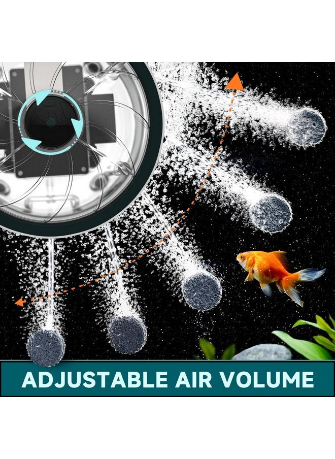 AQQA - AQQA Fish Tank Air Pump,8W/12W Powerful Adjustable Aquarium Air Pumps,Ultra-Silent Oxygen Bubble Pump,for Freshwater and Saltwater,with 2 Air Stone,Air Hose,2 Check Valves (8W) - Image 1