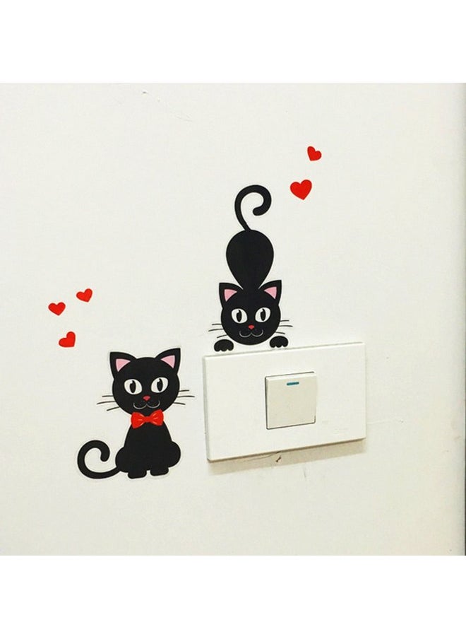 Adam Victor Removable Switch Sticker, 5 Pcs Cute Cartoon Black Cats Wall Sticker, Light Switch Decor Decals, Family DIY Decor Art Car Stickers Home Decor Wall Art for Kids Living Room Office Decoration  - Image 3