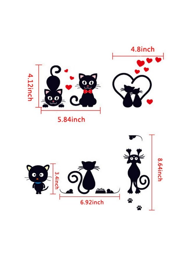 Adam Victor Removable Switch Sticker, 5 Pcs Cute Cartoon Black Cats Wall Sticker, Light Switch Decor Decals, Family DIY Decor Art Car Stickers Home Decor Wall Art for Kids Living Room Office Decoration  - Image 4