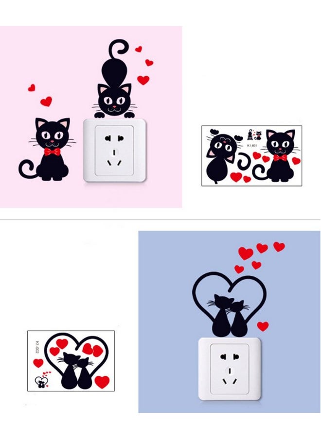 Adam Victor Removable Switch Sticker, 5 Pcs Cute Cartoon Black Cats Wall Sticker, Light Switch Decor Decals, Family DIY Decor Art Car Stickers Home Decor Wall Art for Kids Living Room Office Decoration  - Image 5