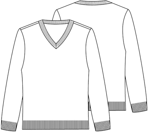 Classroom Men's Plus-Size Adult Unisex Long Sleeve V-Neck Sweater, Red, XXX-Large - Image 3