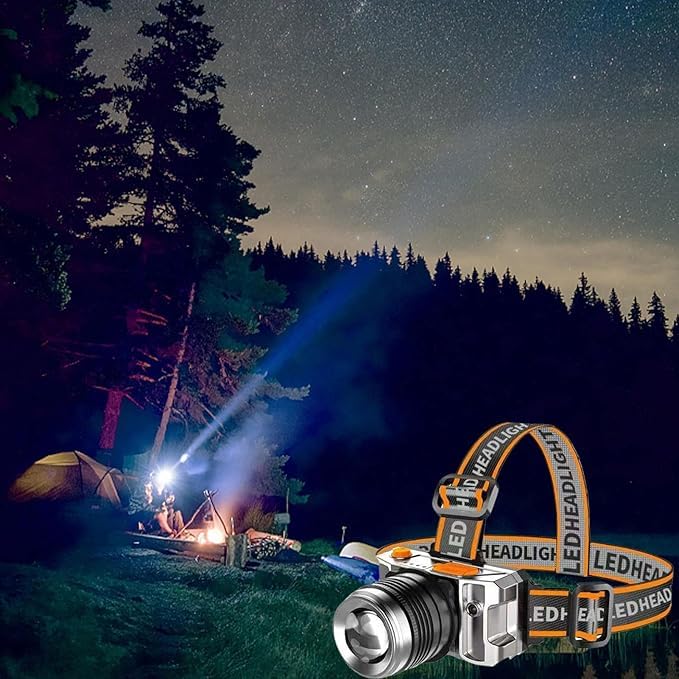 Care4 مصباح رأس LED محمول قابل لإعادة الشحن فائق السطوع مع مستشعر مصباح رأس عامل خارجي مقاوم للماء فلاشلايت - Image 2